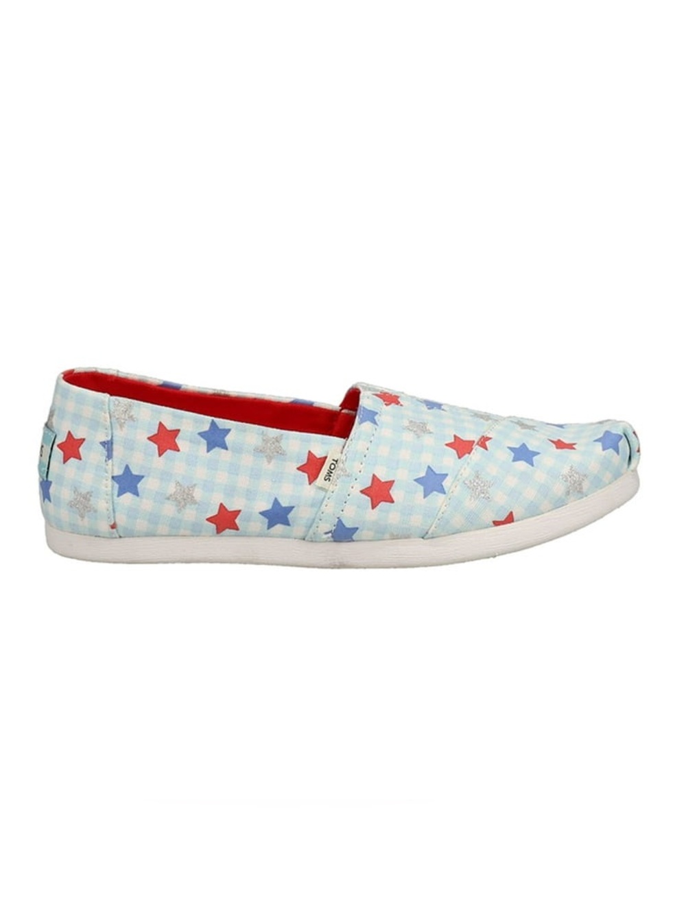 TOMS nwt 7.5 Womens Alpargata Stars Slip On Flats Casual Shoes patriotic